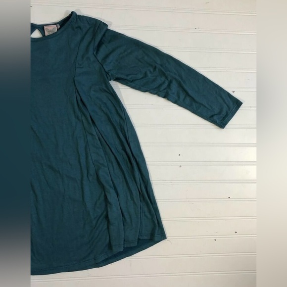 For All Seasons By Paper Crane Nordstrom Teal Keyhole Shirt Women Size Large - Picture 9 of 12